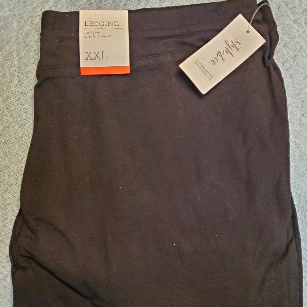 Style & Co. Core Fashion Deep Black Mid Rise Comfort Waist Legging XXL